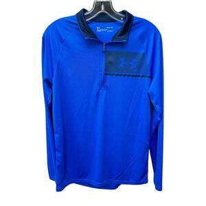 Under Armour Jacket Blue Pullover Gym Run Quarter Zip Track Men's Small